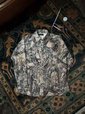 Vintage Rattlers Brand True Timber Camo Button Up Hunting Shirt